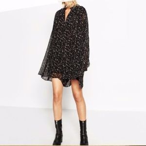 ZARA Black Floral Romper